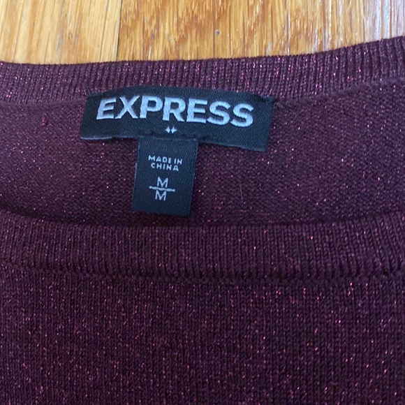 Express Burgundy Sparkly Dress - Picture 4 of 4